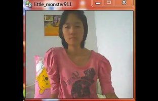 Thai student auf Webcam
