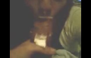 Slutty Indian Girlfriend Harashita licks cream off dick