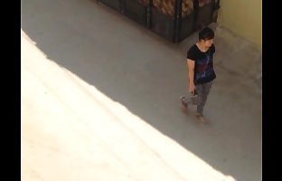 Asian chick walking on street