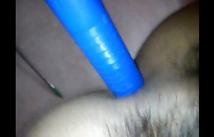 Fucking myself with huge cleaning brush handle!